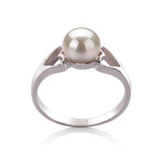 6-7mm Ferskvand Ring in Jessica Hvid