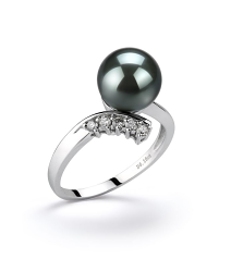 8-9mm Tahitisk Ring in 'Grace' => 'Ømhed' Sort