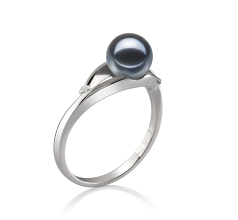 6-7mm Ferskvand Ring in Tanya Farvet sort