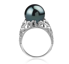 12-13mm Tahitisk Ring in 'Alva' - 'Til salg' Sort