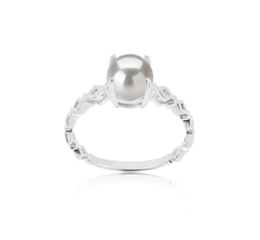 7.5-8mm Ferskvand Ring in Morgengry Hvid