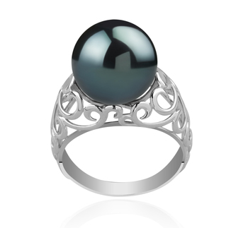 12-13mm Tahitisk Ring in 'Alva' - 'Til salg' Sort