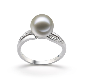 9-10mm Ferskvand Ring in 'Caroline' -> 'Caroline' Hvid