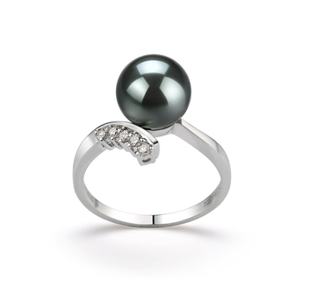 8-9mm Tahitisk Ring in 'Grace' => 'Ømhed' Sort