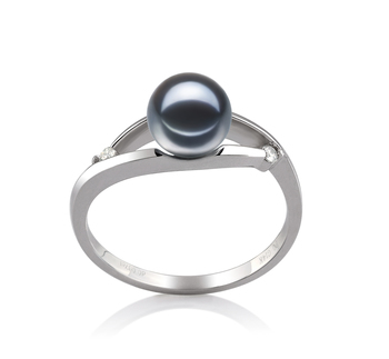 6-7mm Ferskvand Ring in Tanya Farvet sort