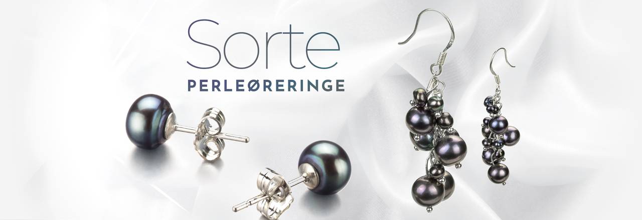 PearlsOnly Sorte perle øreringe